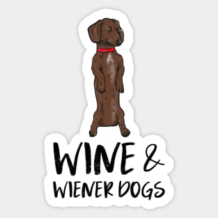 wine and wiener dogs Sticker